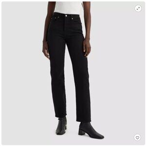 Levi's Women's High Rise Wedgie Straight Cropped Jeans - Black - 28 X 28